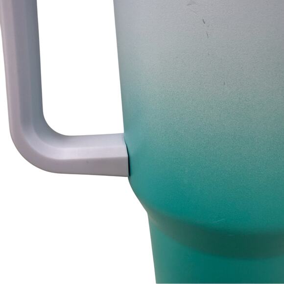 Soufull Double Insulated 40 oz Travel Tumbler Ombre Green Screw Top Lid & Straw - Picture 10 of 16